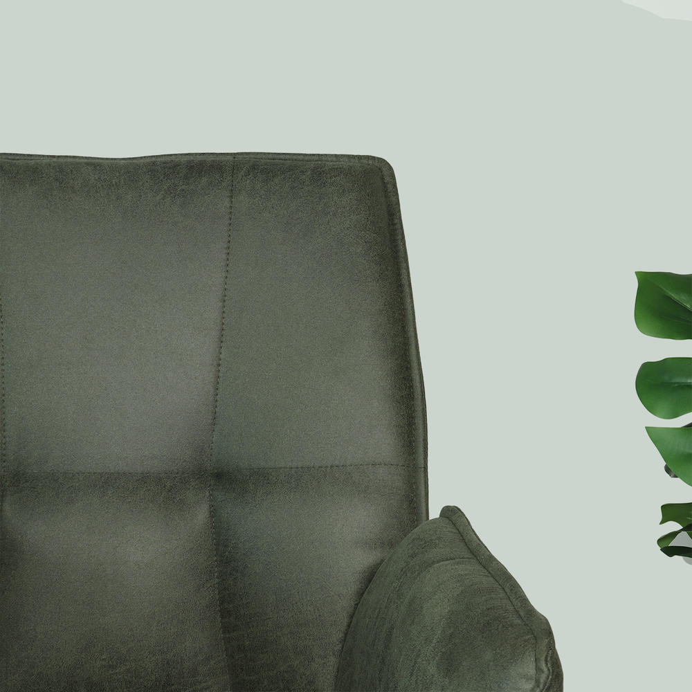 Chaise de salle à manger avec accoudoir Bowie vert foncé industriel