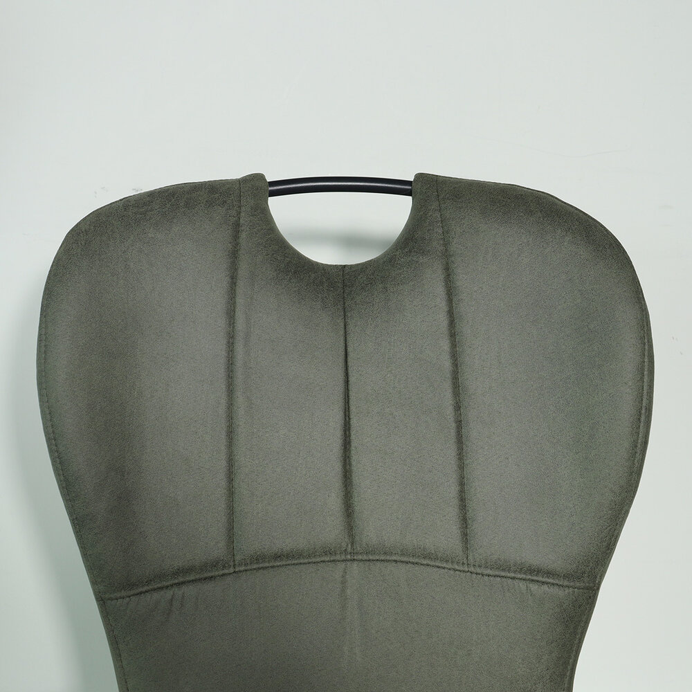 Chaise de salle à manger Yara avec poignée vert foncé industriel