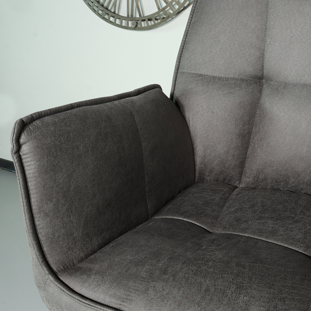 Chaise de salle à manger avec accoudoir Bowie anthracite industriel Chaise de salle à manger avec accoudoir Bowie anthracite industriel