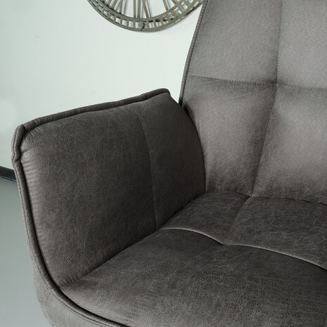 Lizzely Garden & Living Chaise de salle à manger avec accoudoir Bowie anthracite industriel Lizzely Garden & Living Chaise de salle à manger avec accoudoir Bowie anthracite industriel