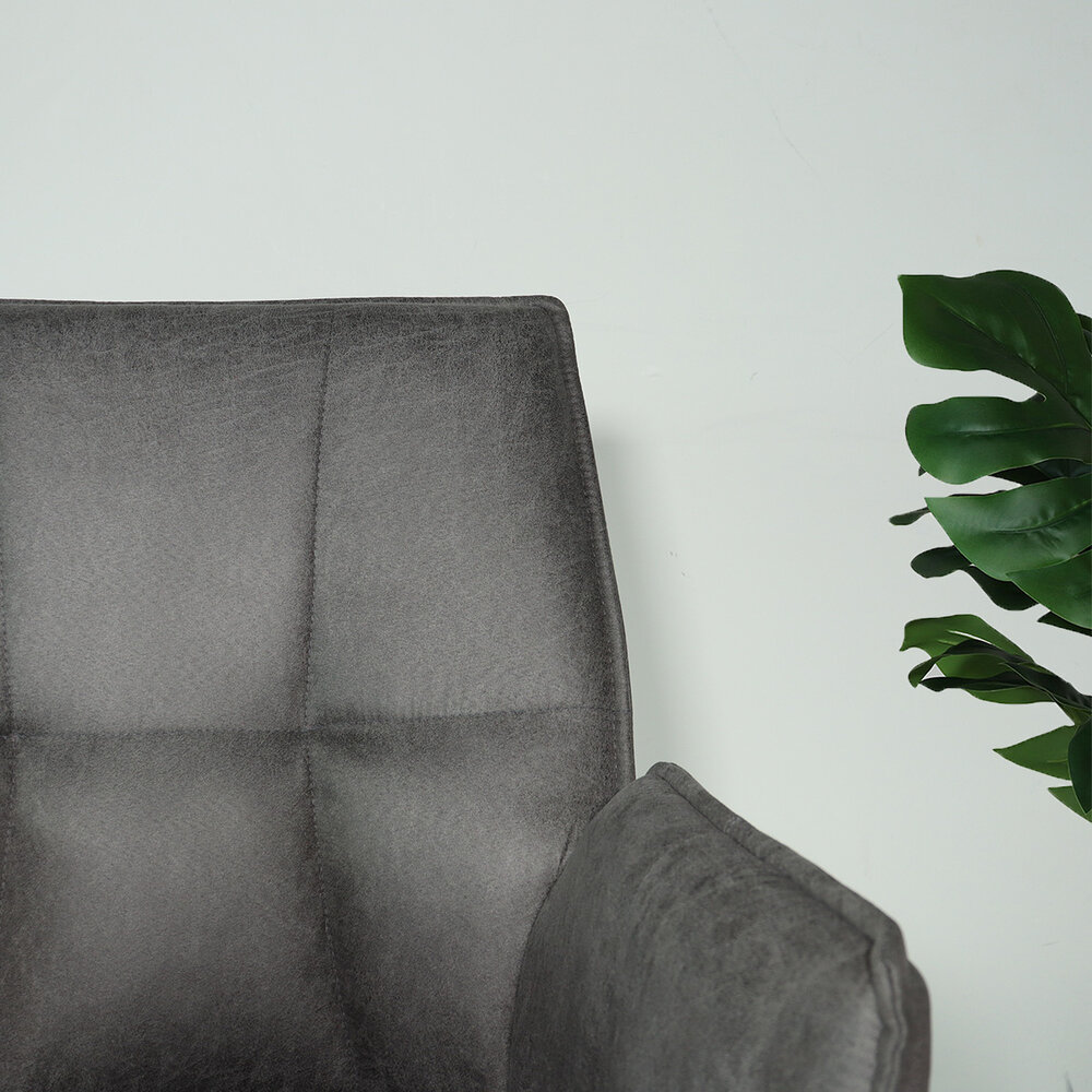 Chaise de salle à manger avec accoudoir Bowie anthracite industriel Chaise de salle à manger avec accoudoir Bowie anthracite industriel