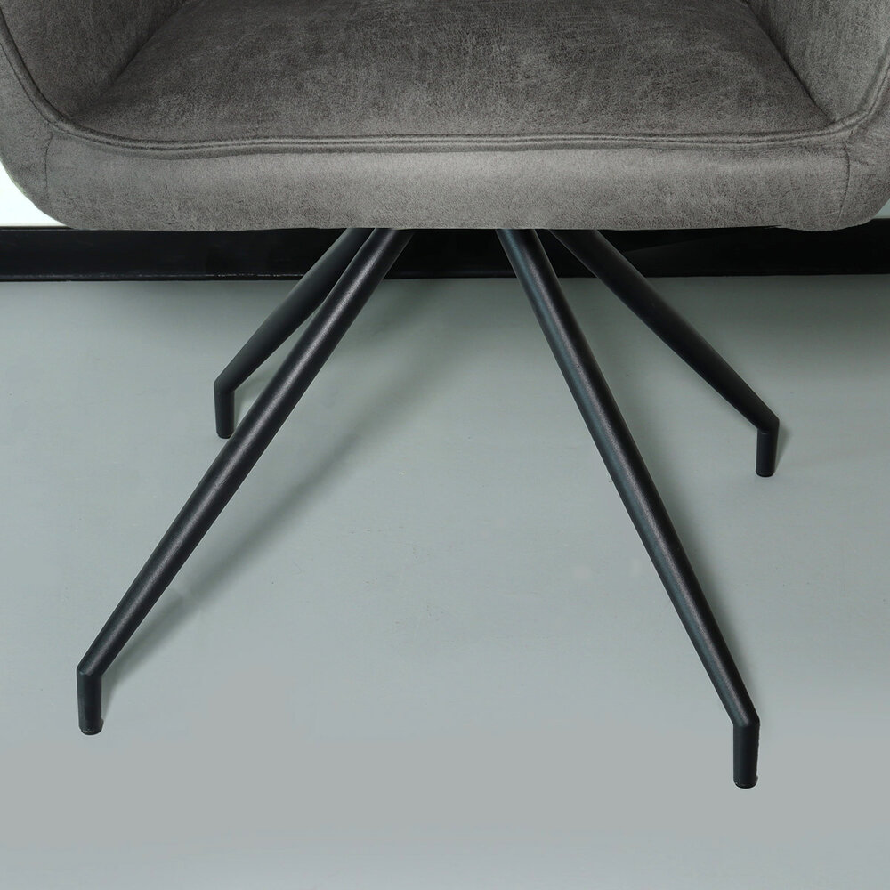 Chaise de salle à manger avec accoudoir Bowie anthracite industriel Chaise de salle à manger avec accoudoir Bowie anthracite industriel