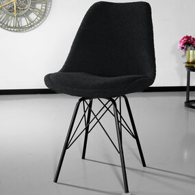 Lizzely Garden & Living Chaise de salle à manger Viga noir teddy