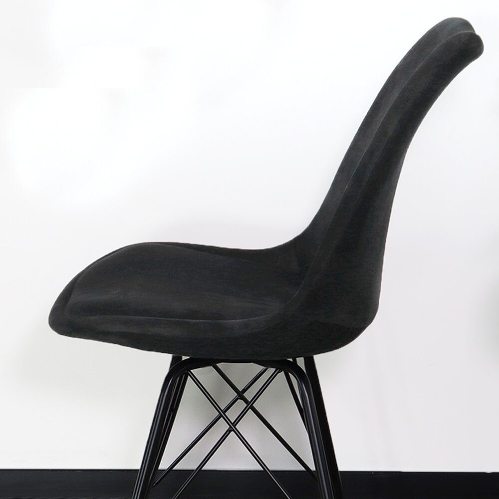 Chaise de salle à manger Viga velours noir