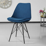 Lizzely Garden & Living Chaise de salle à manger Viga velours bleu foncé Lizzely Garden & Living Chaise de salle à manger Viga velours bleu foncé