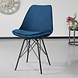 Lizzely Garden & Living Chaise de salle à manger Viga velours bleu foncé