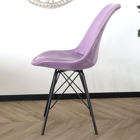Lizzely Garden & Living Chaise de salle à manger Viga velours violet