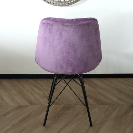 Lizzely Garden & Living Chaise de salle à manger Viga velours violet