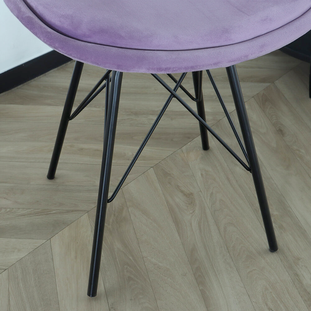 Chaise de salle à manger Viga velours violet