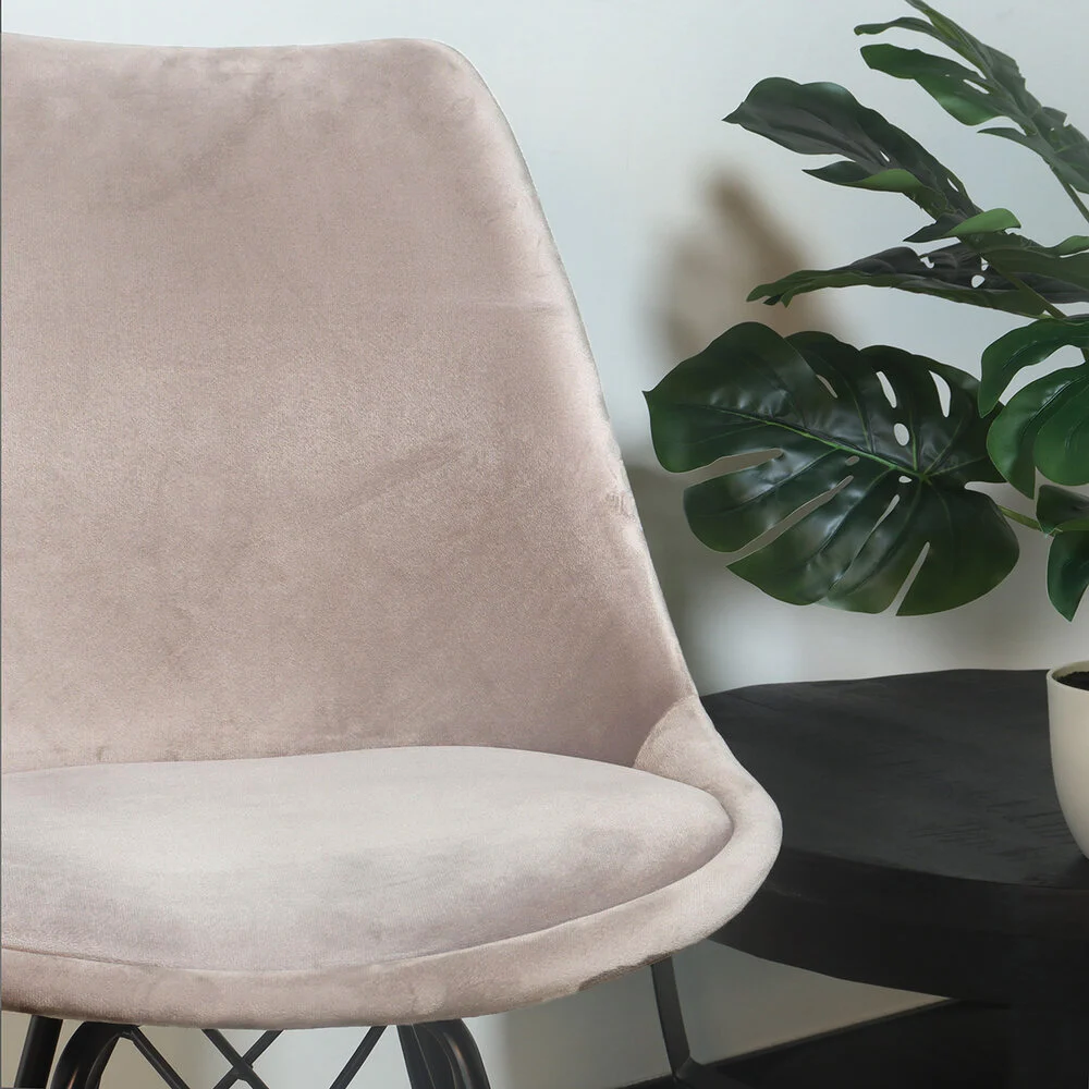 Chaise de salle à manger Viga velours sable