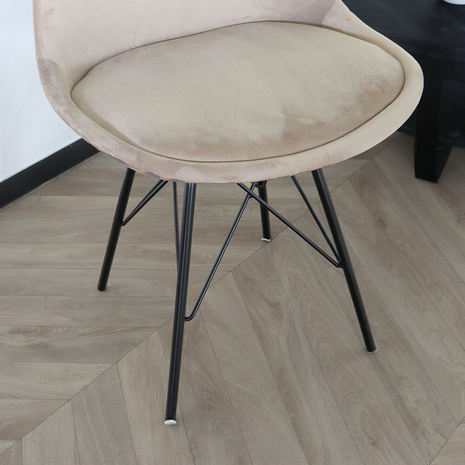 Lizzely Garden & Living Chaise de salle à manger Viga velours sable