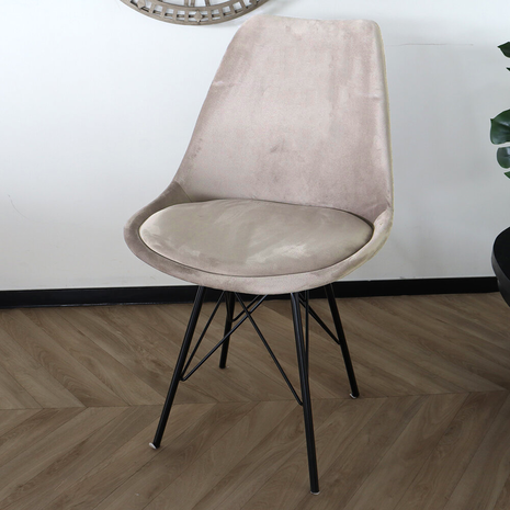 Lizzely Garden & Living Chaise de salle à manger Viga velours sable