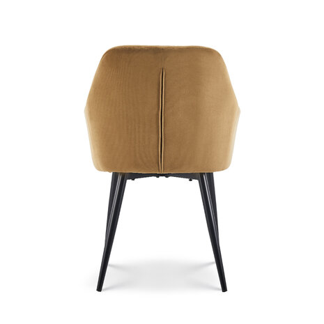 Lizzely Garden & Living Chaise de salle à manger avec accoudoir Paco en velours doré