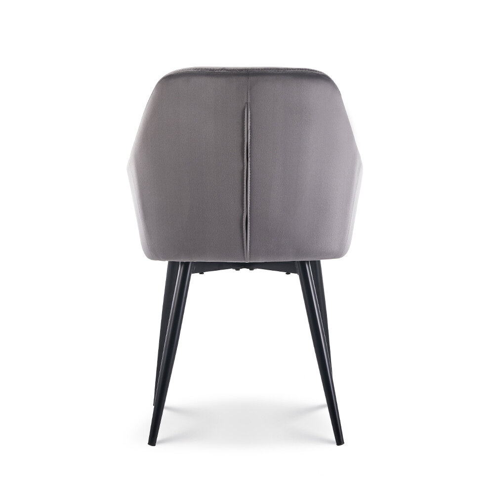 Chaise de salle à manger avec accoudoir Paco en velours anthracite