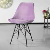 Lizzely Garden & Living Chaise de salle à manger Viga velours violet Lizzely Garden & Living Chaise de salle à manger Viga velours violet