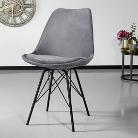 Lizzely Garden & Living Chaise de salle à manger Viga velours gris