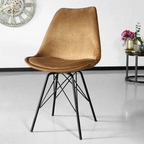 Lizzely Garden & Living Chaise de salle à manger Viga velours marron