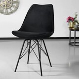 Lizzely Garden & Living Chaise de salle à manger Viga velours noir