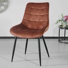 Chaise de salle à manger De Vince velours marron