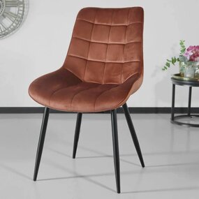 Lizzely Garden & Living Chaise de salle à manger De Vince velours marron