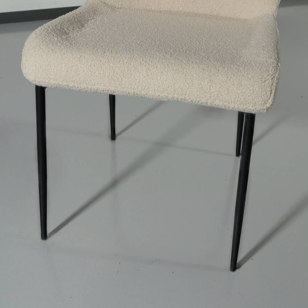 Chaise de salle à manger Maxime beige en tissu teddy