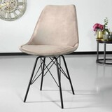 Lizzely Garden & Living Chaise de salle à manger Viga velours sable