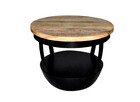 Table basse ronde en bois de manguier Luca industriel en bois massif Table basse ronde en bois de manguier Luca industriel en bois massif