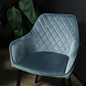 Lizzely Garden & Living Chaise de salle à manger Yurgan bleu velours avec accoudoirs Lizzely Garden & Living Chaise de salle à manger Yurgan bleu velours avec accoudoirs