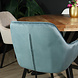 Lizzely Garden & Living Chaise de salle à manger Yurgan bleu velours avec accoudoirs Lizzely Garden & Living Chaise de salle à manger Yurgan bleu velours avec accoudoirs