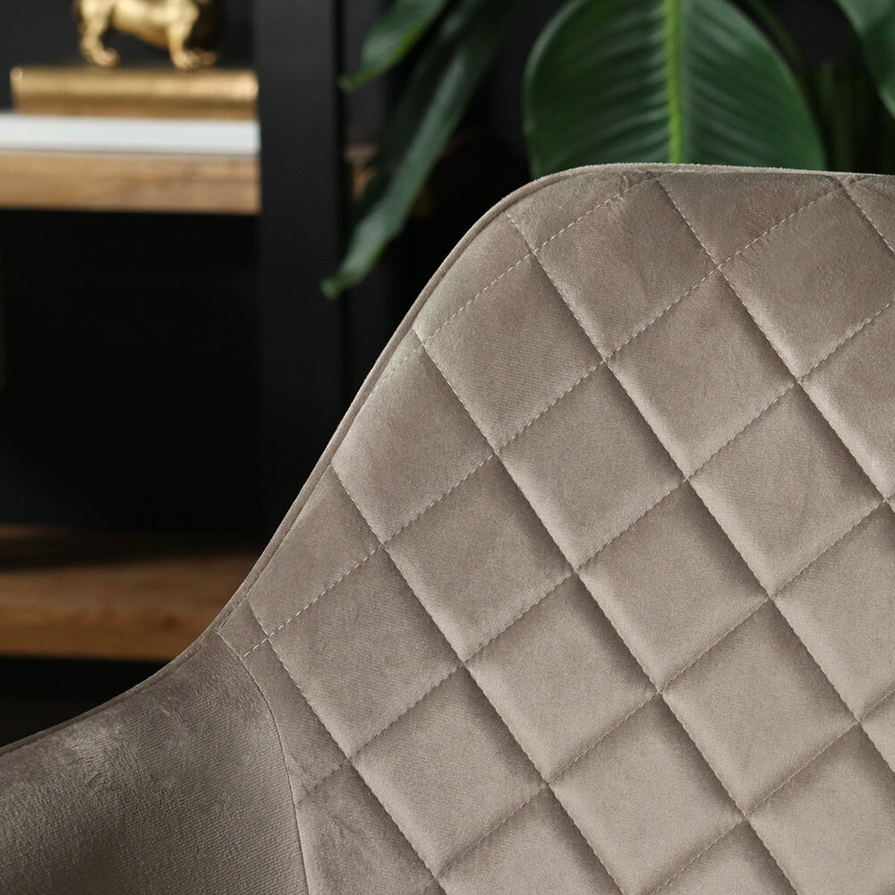 Chaise de salle à manger Yurgan marron clair velours avec accoudoirs Chaise de salle à manger Yurgan marron clair velours avec accoudoirs