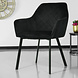 Lizzely Garden & Living Chaise de salle à manger Yurgan velours noir avec accoudoirs Lizzely Garden & Living Chaise de salle à manger Yurgan velours noir avec accoudoirs