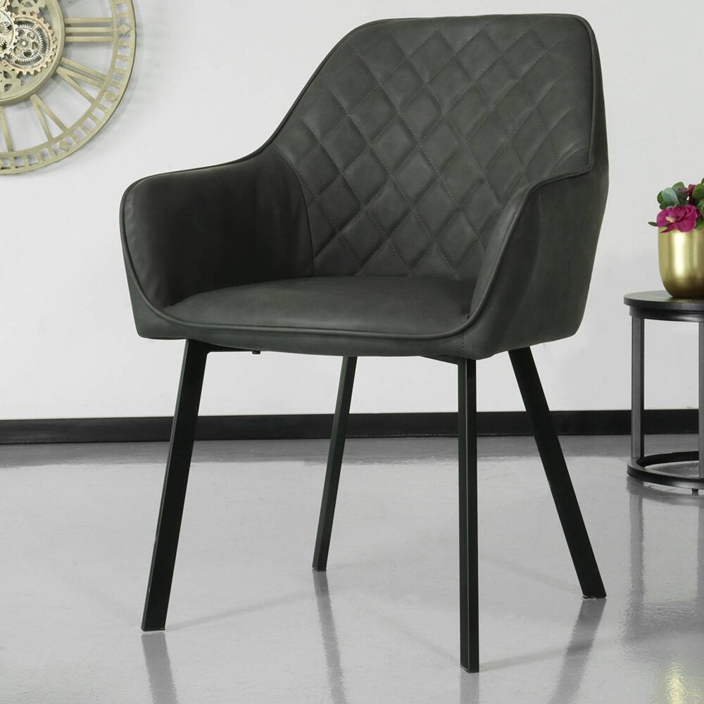 Chaise de salle à manger avec accoudoirs Yurgan anthracite