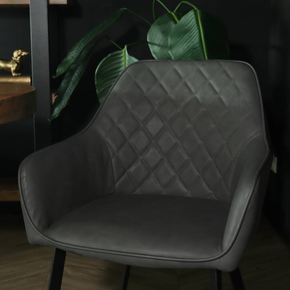 Chaise de salle à manger avec accoudoirs Yurgan anthracite