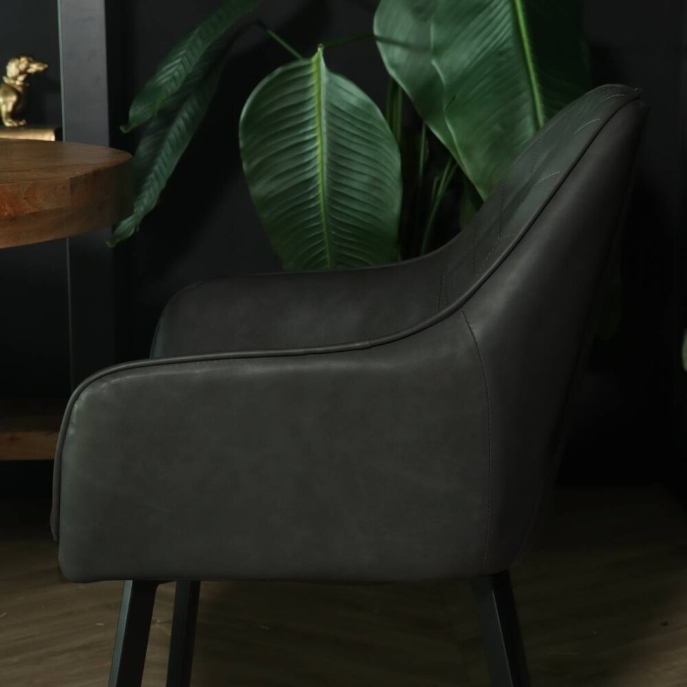 Chaise de salle à manger avec accoudoirs Yurgan anthracite