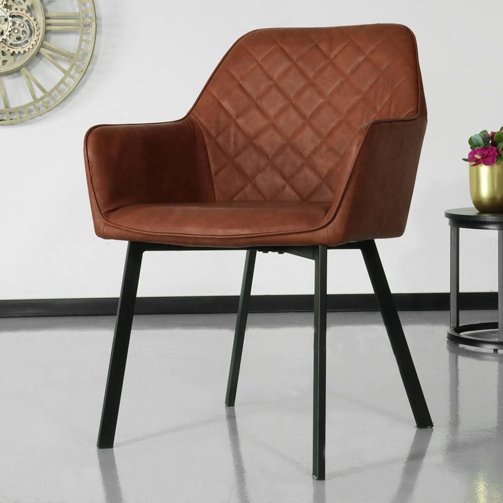 Chaise de salle à manger avec accoudoirs Yurgan cognac Chaise de salle à manger avec accoudoirs Yurgan cognac