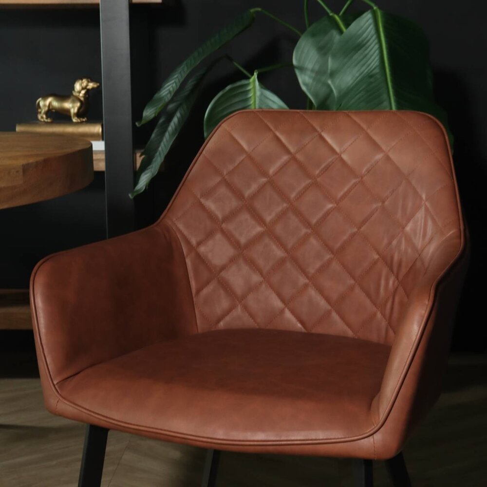 Chaise de salle à manger avec accoudoirs Yurgan cognac Chaise de salle à manger avec accoudoirs Yurgan cognac