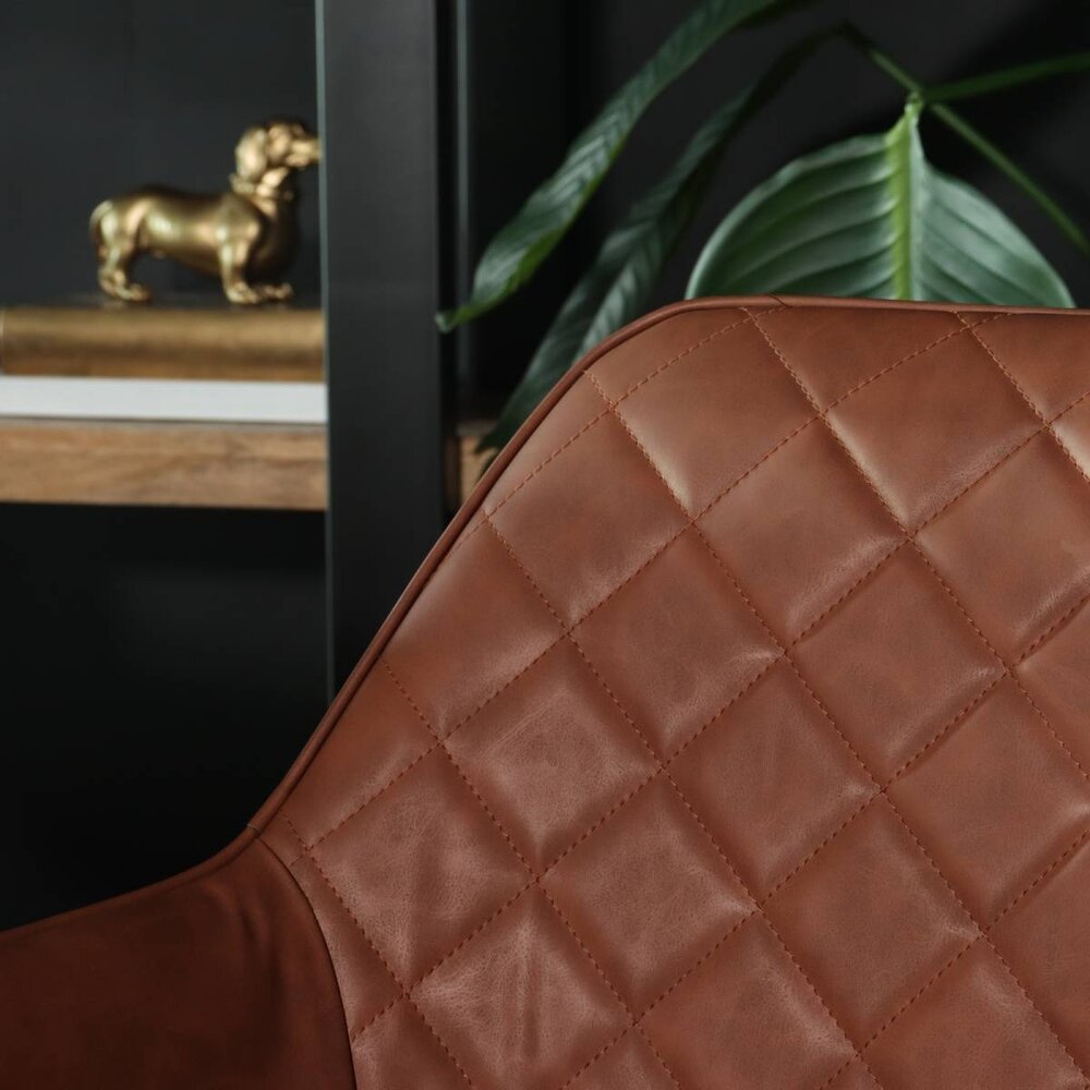 Chaise de salle à manger avec accoudoirs Yurgan cognac Chaise de salle à manger avec accoudoirs Yurgan cognac
