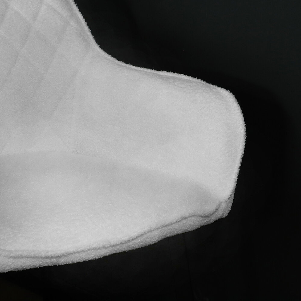 Chaise de salle à manger avec accoudoirs Yurgan teddy bouclé blanc