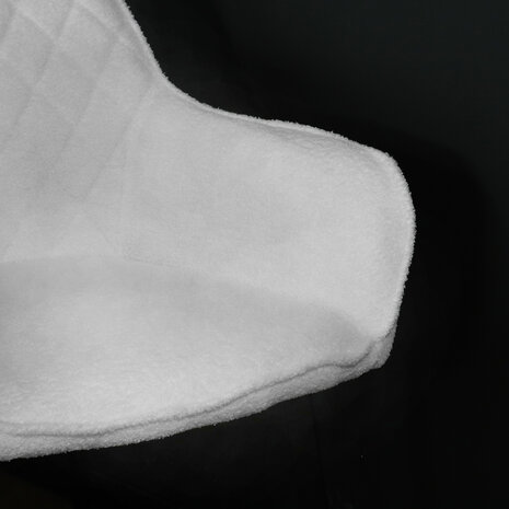 Lizzely Garden & Living Chaise de salle à manger avec accoudoirs Yurgan teddy bouclé blanc