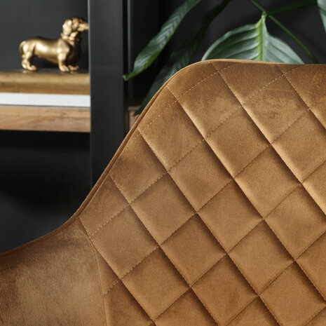 Lizzely Garden & Living Chaise de salle à manger Yurgan velours marron avec accoudoirs Lizzely Garden & Living Chaise de salle à manger Yurgan velours marron avec accoudoirs