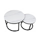 Lizzely Garden & Living Table basse ronde 2 pièces aspect marbre Bero table d'appoint blanc table d'appoint en pierre fritée