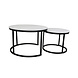 Lizzely Garden & Living Table basse ronde 2 pièces aspect marbre Bero table d'appoint blanc table d'appoint en pierre fritée