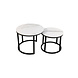 Lizzely Garden & Living Table basse ronde 2 pièces aspect marbre Lotte blanc table d'appoint en pierre
