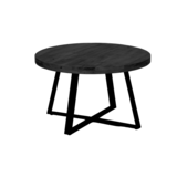 Lizzely Garden & Living Table basse ronde en bois de manguier Teun noir table d'appoint industrielle