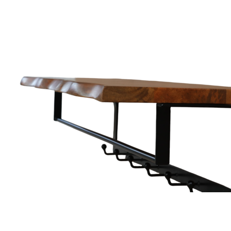 Lizzely Garden & Living Porte-manteau Dexter étagère murale 100cm avec 6 crochets porte-manteau mural marron décoration murale en bois de manguier Lizzely Garden & Living Porte-manteau Dexter étagère murale 100cm avec 6 crochets porte-manteau mural marron décoration murale en bois de manguier