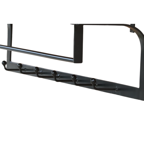 Lizzely Garden & Living Porte-manteau Dexter étagère murale 100cm avec 6 crochets porte-manteau mural marron clair décoration murale en bois de manguier