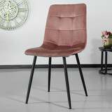 Lizzely Garden & Living Chaise de salle à manger Catoo velours rose