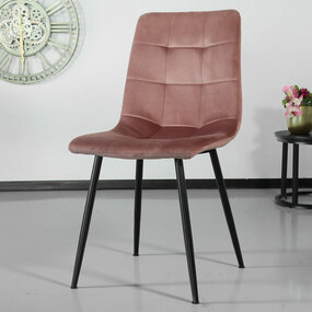 Lizzely Garden & Living Chaise de salle à manger Catoo velours rose