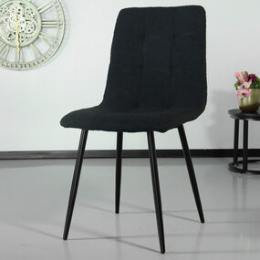 Lizzely Garden & Living Chaise de salle à manger teddy Catoo bouclé noir