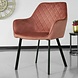 Lizzely Garden & Living Chaise de salle à manger Yurgan velours rose avec accoudoirs Lizzely Garden & Living Chaise de salle à manger Yurgan velours rose avec accoudoirs